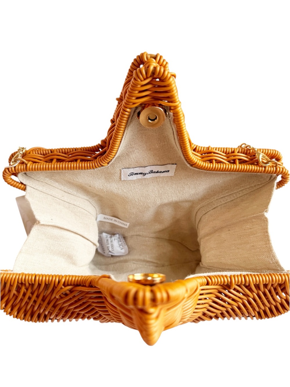 TOMMY BAHAMA NWT Wicker Woven Starfish Bag One Size I. Natural - Picture 12 of 13